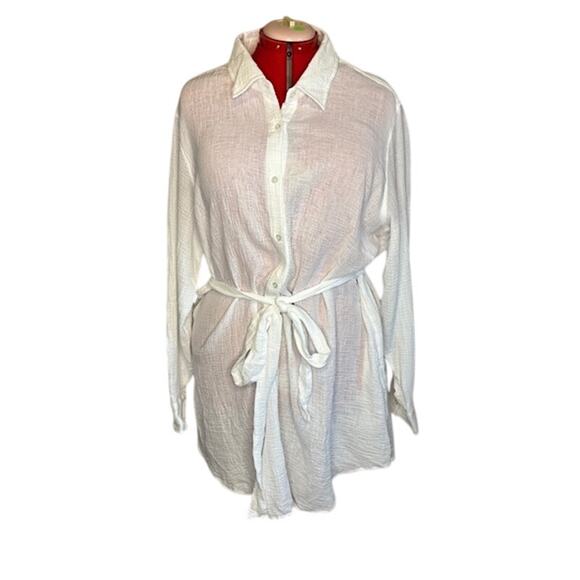 NWT Andie Resort Wear Corvo White Gauze Swim Button Coverup Sz XXL - Picture 1 of 7